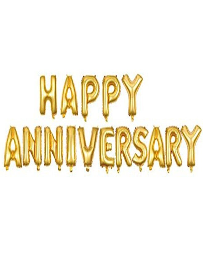 AMFIN® Happy Anniversary Letter Foil Balloon/Anniversary Party Decoration Items (16 Letters) - Golden - Image 1